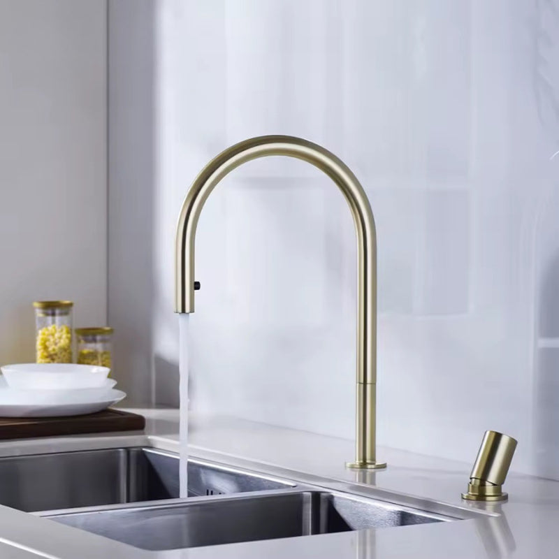 robinet-cuisine-rabattable-noir-or