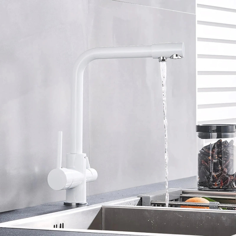 robinet-cuisine-inox-brosse-blanc