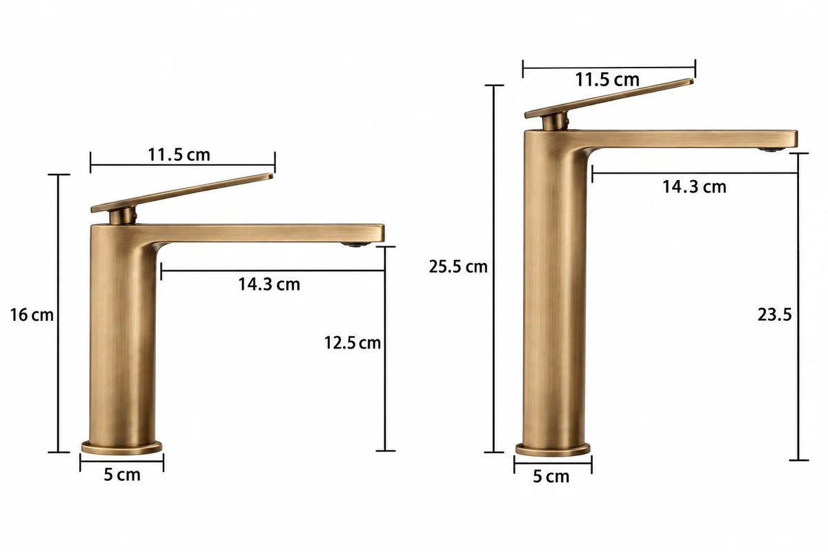 Plan technique Robinet Salle De Bain Bronze | Ilsa