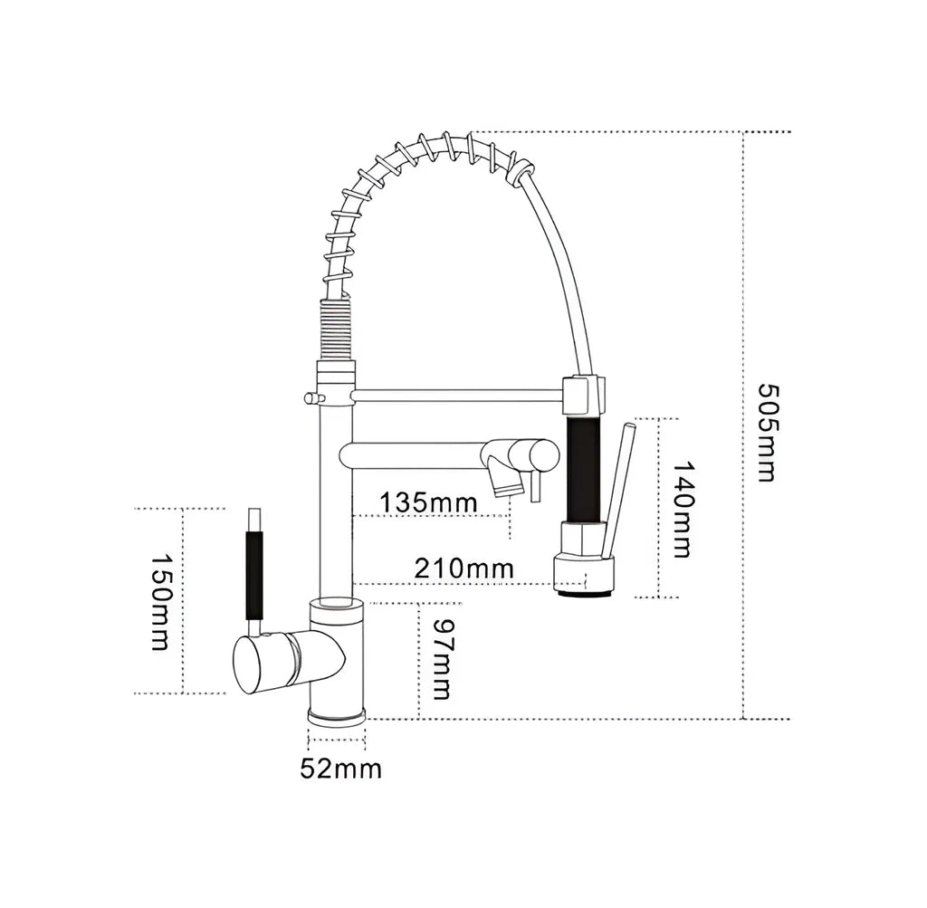 Plan technique Robinet Cuisine Exterieur | Kora