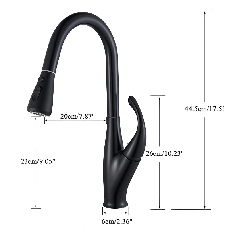 Plan technique Robinet cuisine design Italien | Argo