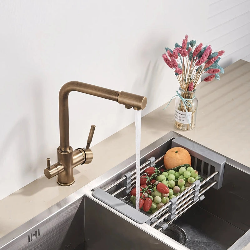 robinet-cuisine-inox-brosse-bronze